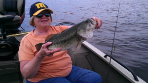 Gretchen was smiling from ear to ear whenshe landed this fish!